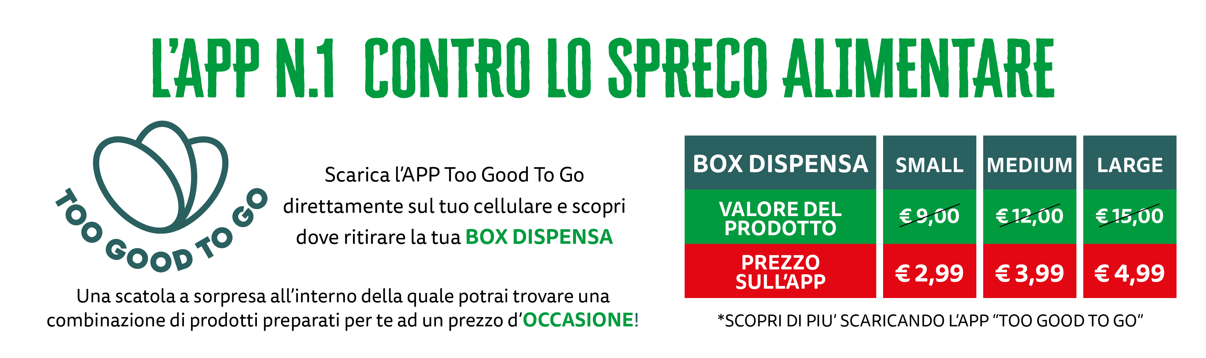 Servizio Too Good To Go contro lo spreco alimentare nei punti vendita PRO7